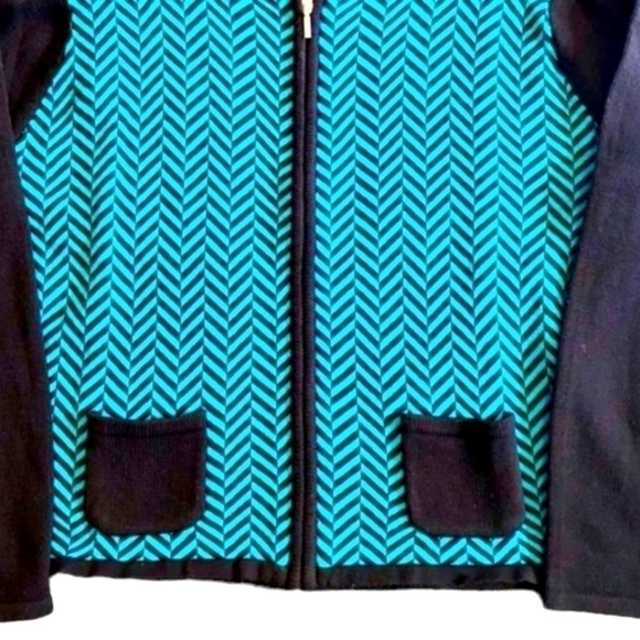 Vintage N touch size XL petite zip up sweater jacket Pockets on front - Picture 3 of 8